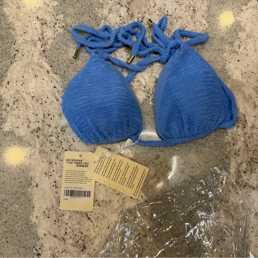 Monday Swimwear PALMA TOP - AZURE CRINKLE Size V